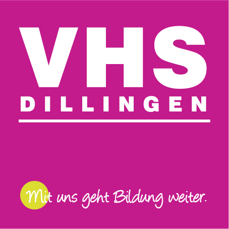 Homepage Logo Volkshochschule Dillingen. Mit uns geht Bildung weiter.